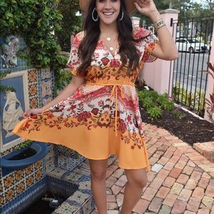 Scarf Print Mimosa Flowy Dress